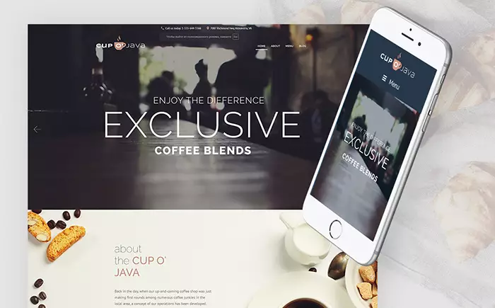 Cup o' Java - Coffee Shop Responsive WordPress Theme