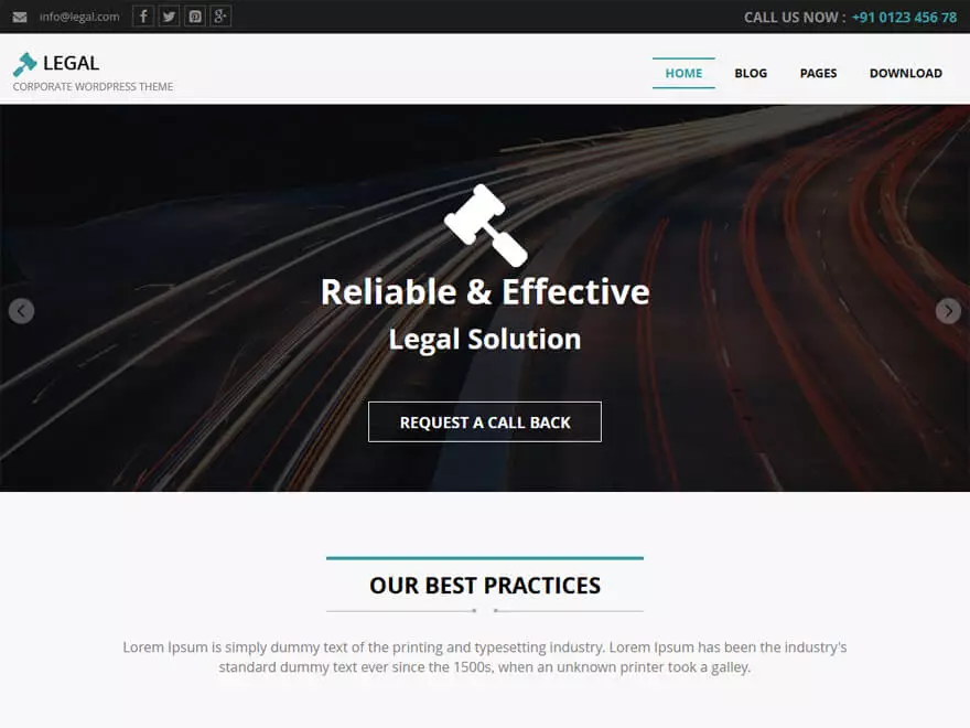 Legal-Free Lawyer WordPress Theme