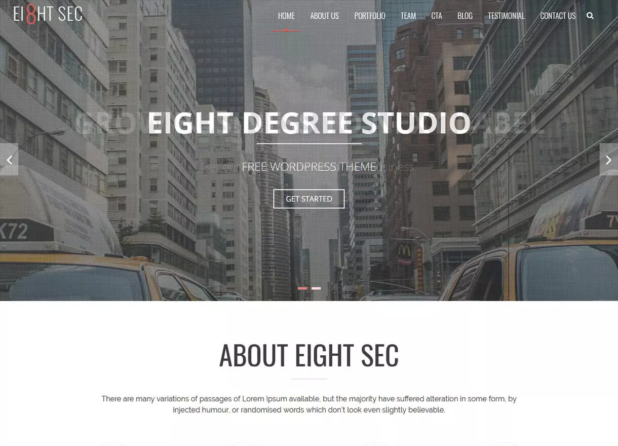 Eight Sec-Best Free One page WordPress Themes