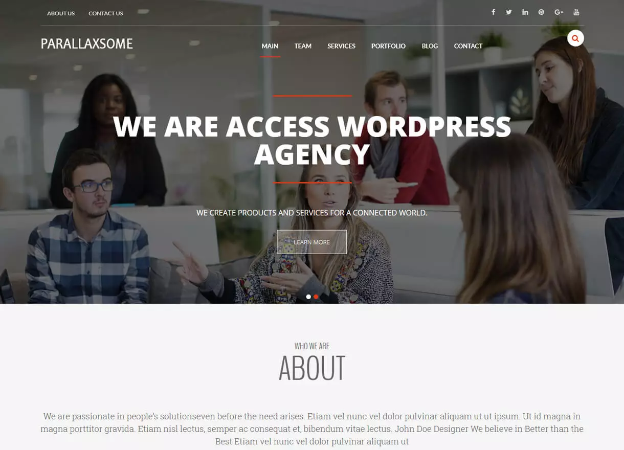 Parallaxsome-Best Free One page WordPress Themes - single page wordpress theme free