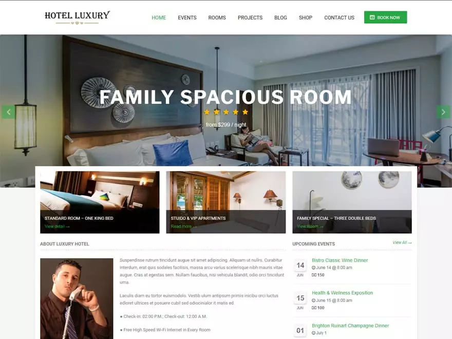 Hotel Luxury - WordPress Hotel and Resort Themes