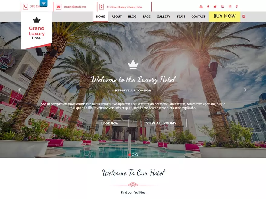 Hotel Resort - WordPress Hotel and Resort Themes
