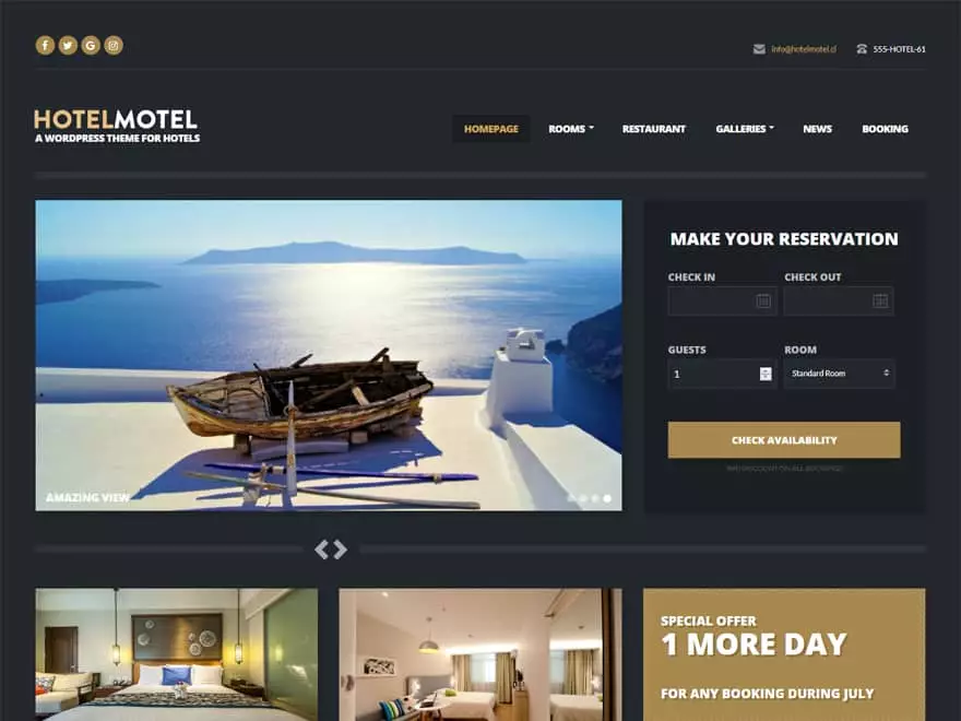 HotelMotel - WordPress Hotel and Resort Themes