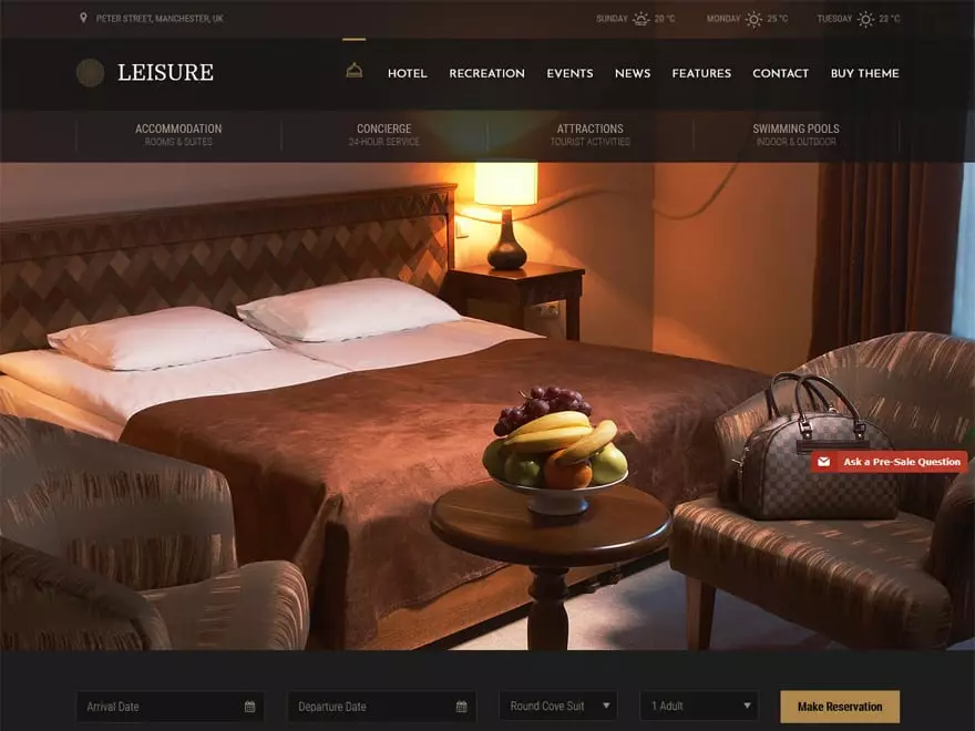 Leisure - WordPress Hotel and Resort Themes