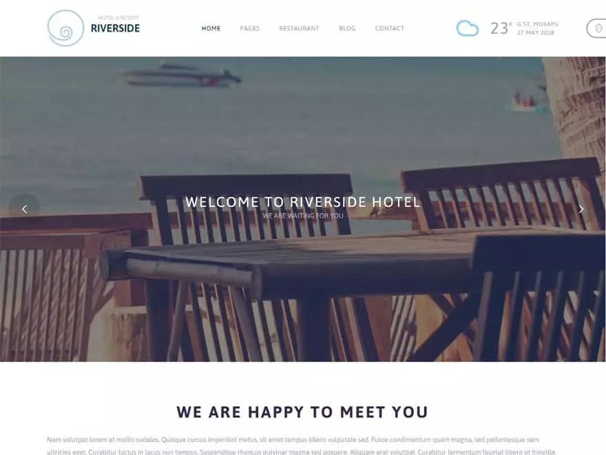 Riverside - WordPress Hotel and Resort Themes - hotal themes for wordpress