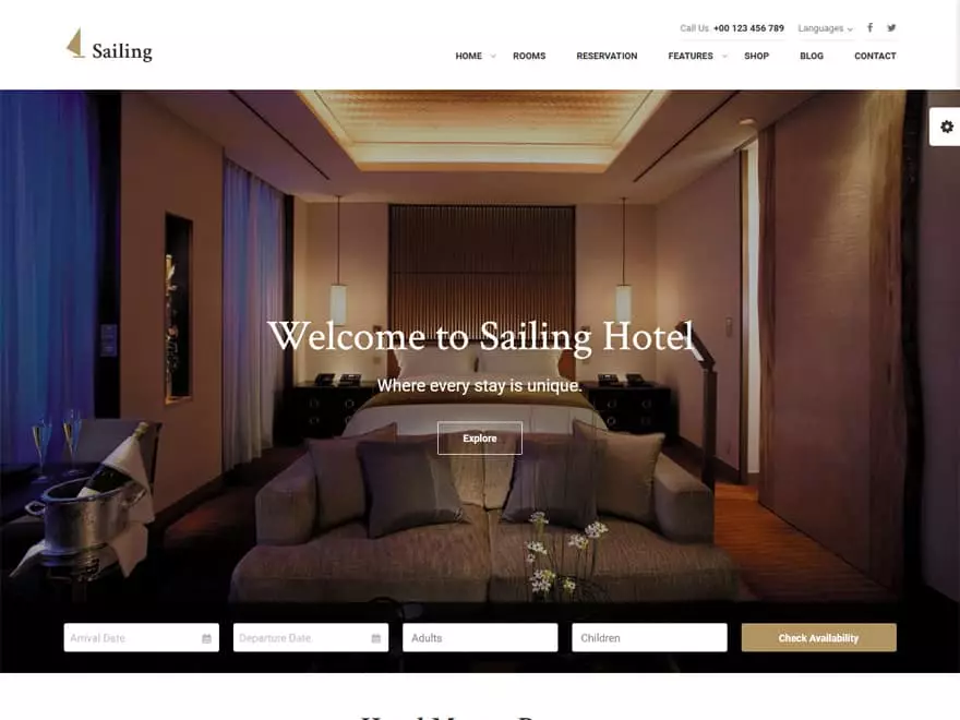 Sailing - WordPress Hotel and Resort Themes