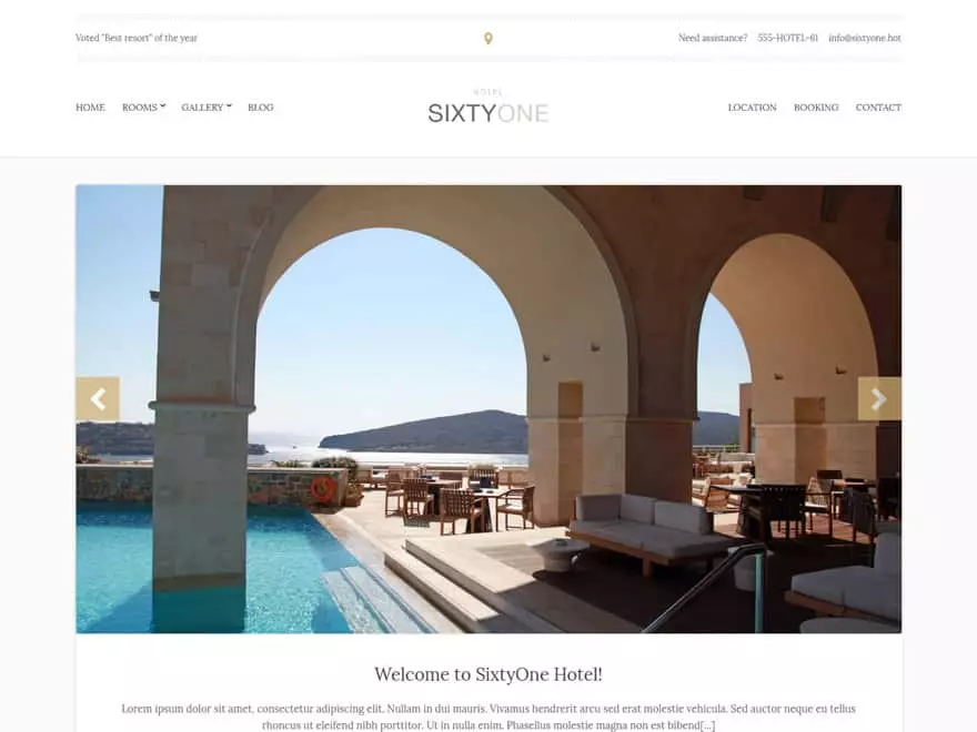 sixtyone - WordPress Hotel and Resort Themes - wordpress hotel themes