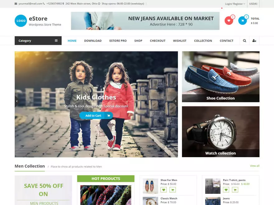 eStore - Best E-commerce and WooCommerce WordPress Themes and Templates