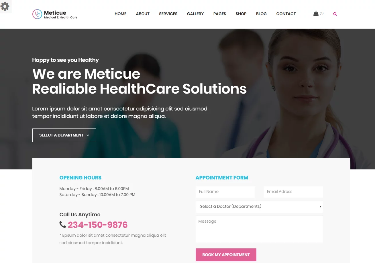 Meticue - Premium Multipurpose Medical WordPress Theme