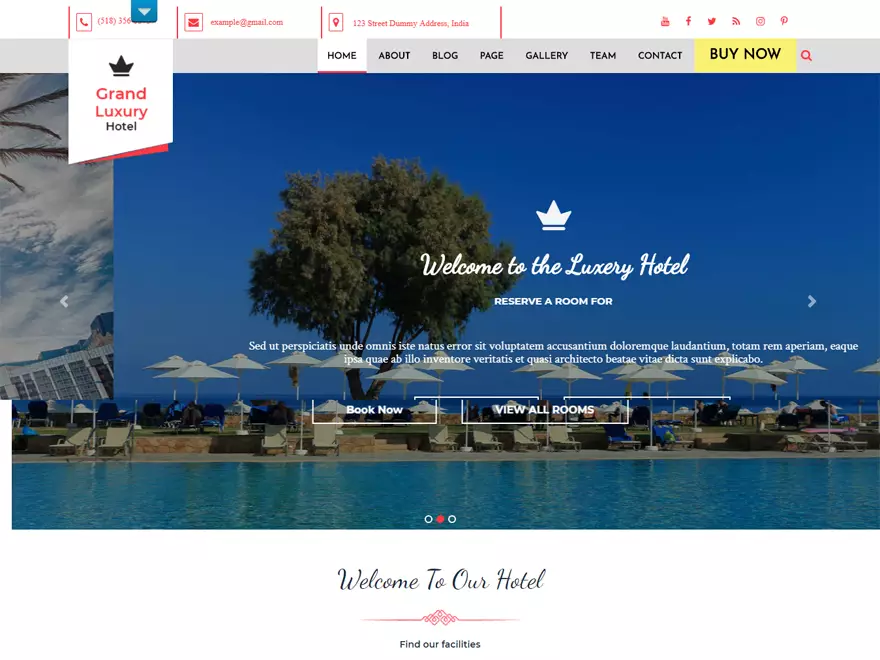 Hotel Resort - Best Free Hotel Resort and BnB WordPress Themes