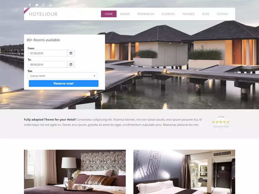 Hoteliour - Best Free Hotel Resort and BnB WordPress Themes