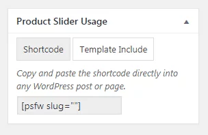 Product Slider for WooCommerce: Shortcode Usage