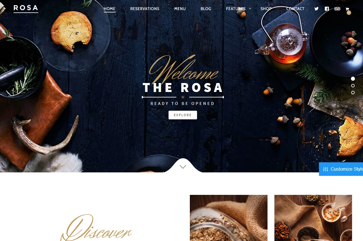 Rosa - Best Premium Restaurant Food WordPress Theme
