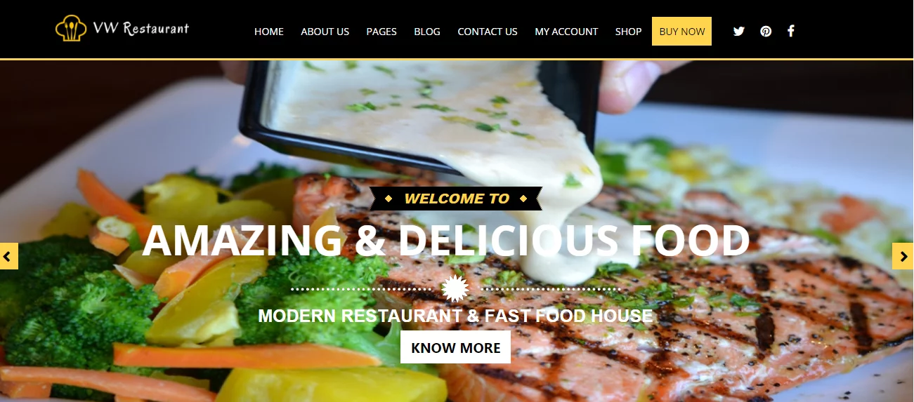 VW Restaurant - Best Premium Restaurant Food WordPress Theme