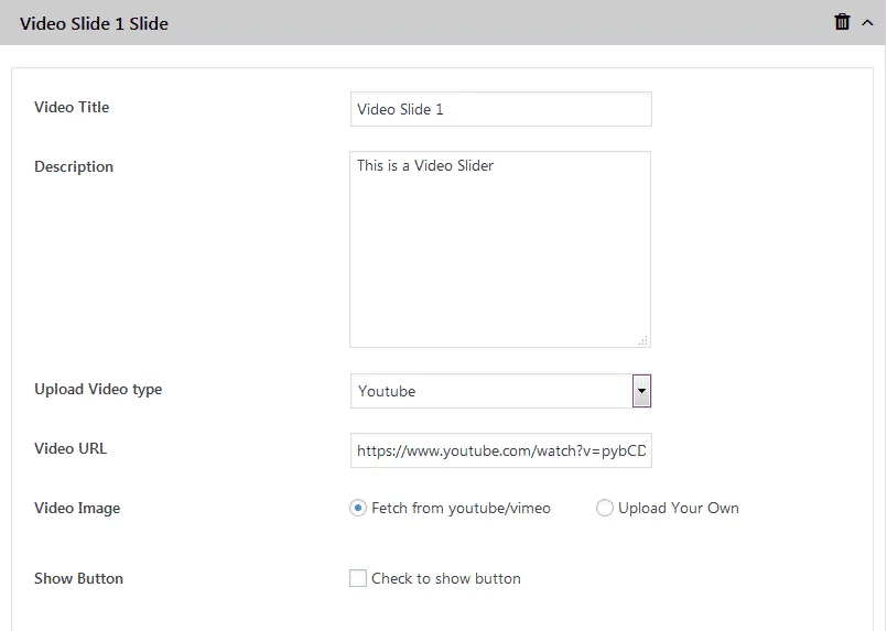 WP1 Slider Pro: Video Slide