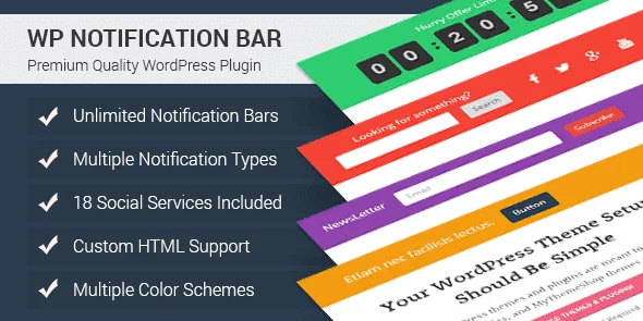 Best WordPress Notification Bar Plugin: WP Notification Bar Pro