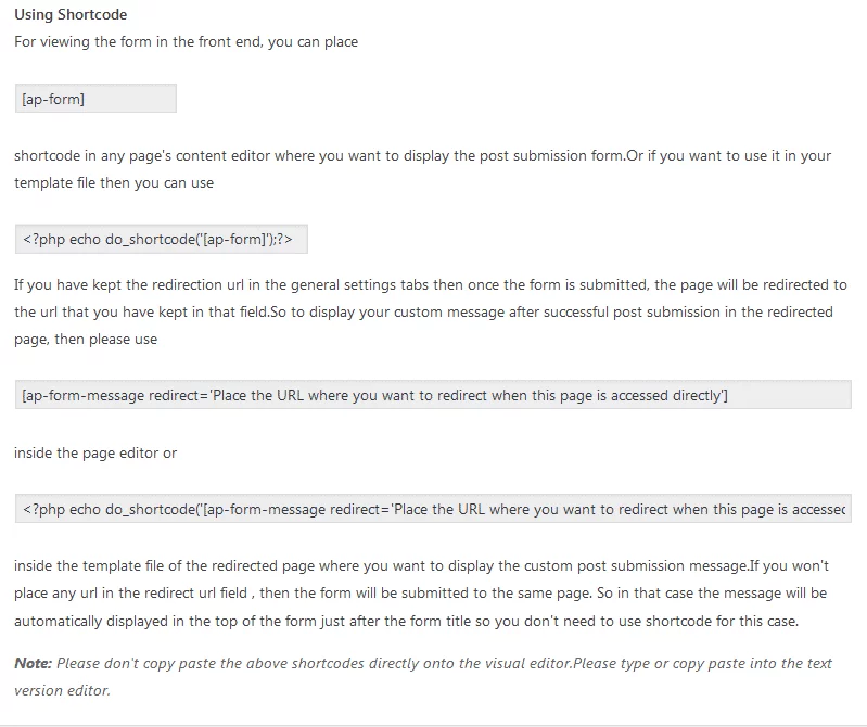 AccessPress Anonymous Post: Shortcodes