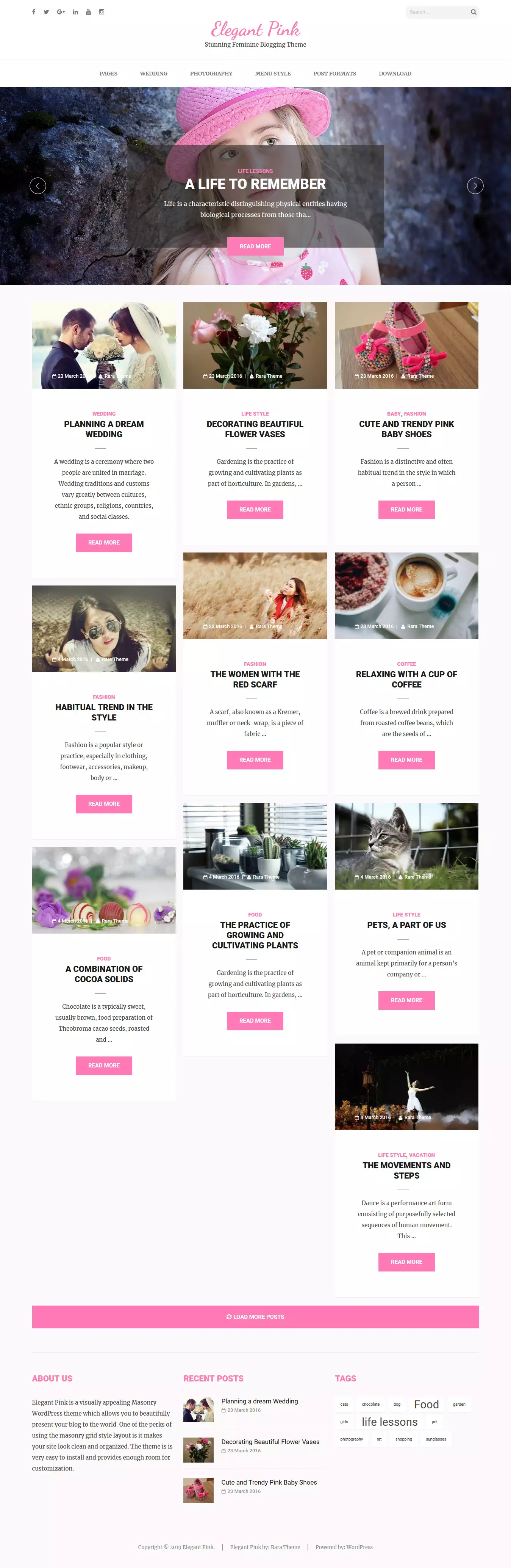Elegant Pink – Best Free Feminine WordPress Theme