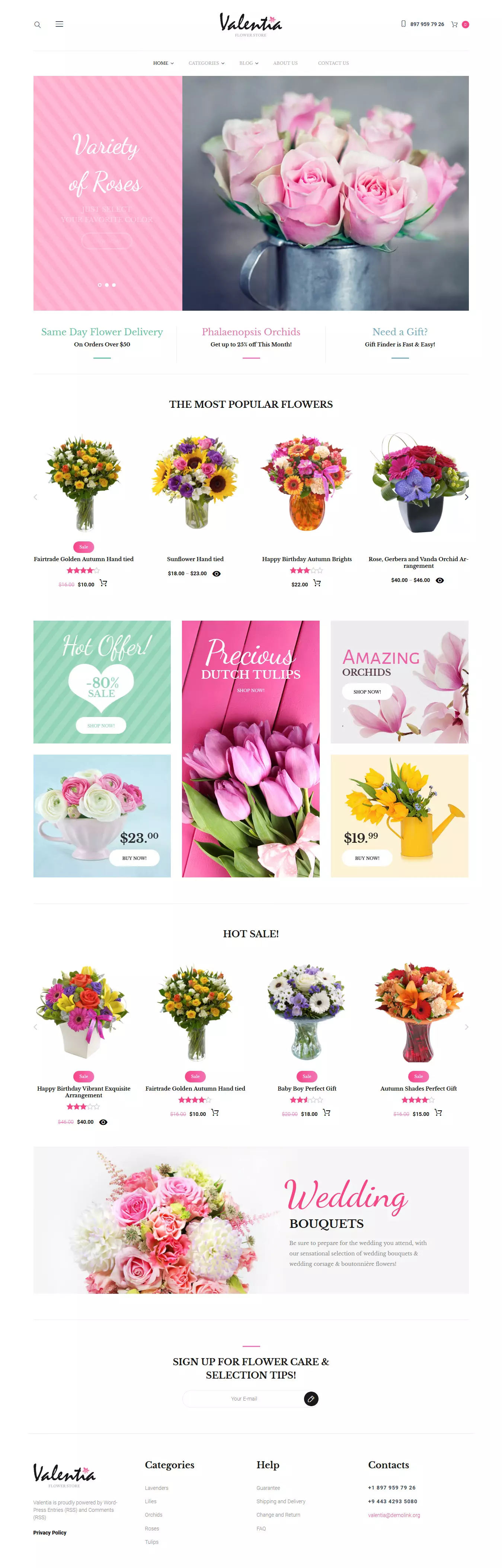 Valentia - Best Premium Florist and Floriculture WordPress Theme