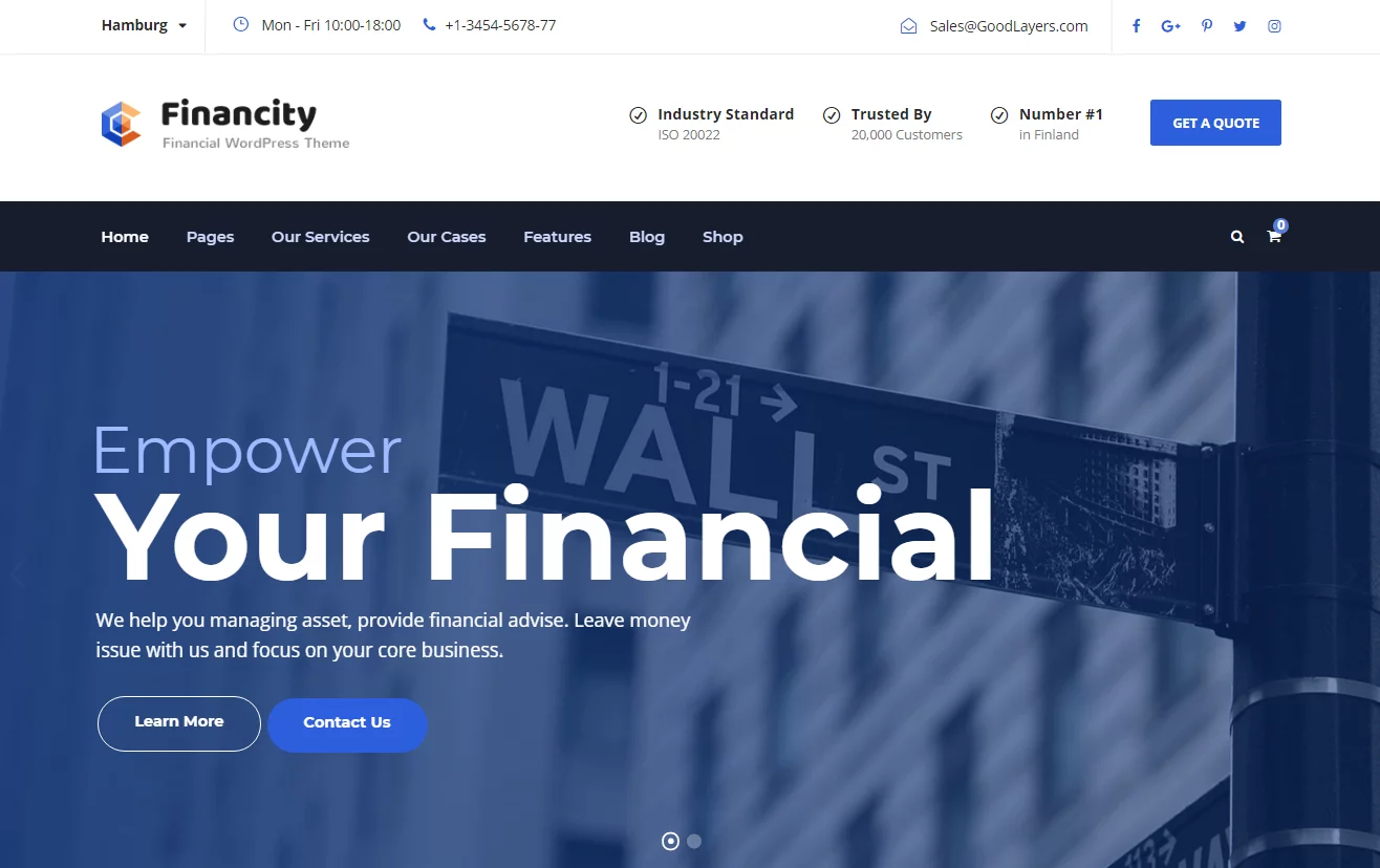 Financity - Best Financial Company WordPress Theme