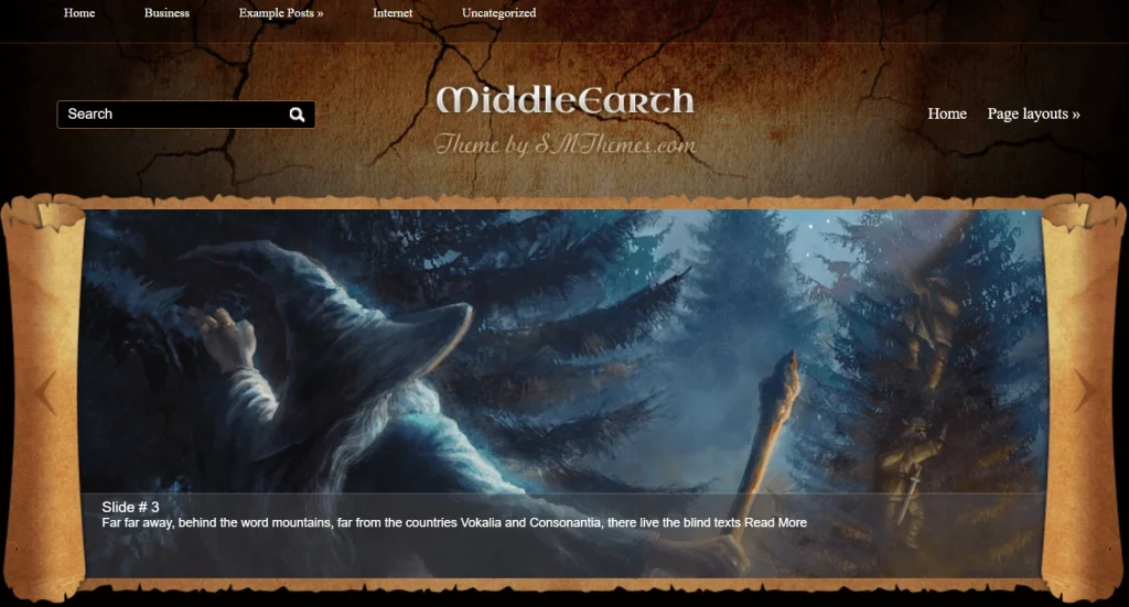 Middle Earth - Best Free Gaming WordPress Themes
