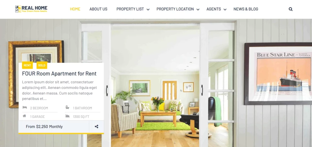 Real Home - Free Home Rental and Property WordPress Themes