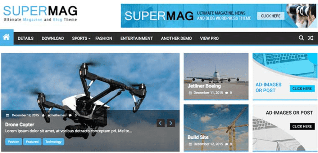 Supermag - Best Free News Magazine WordPress Themes