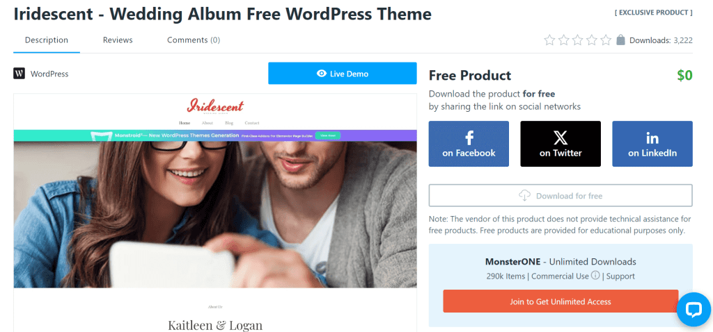 Iridescent - Best Free Photography WordPress Theme