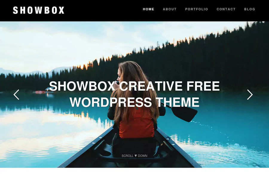 Showbox - free portfolio WordPress theme